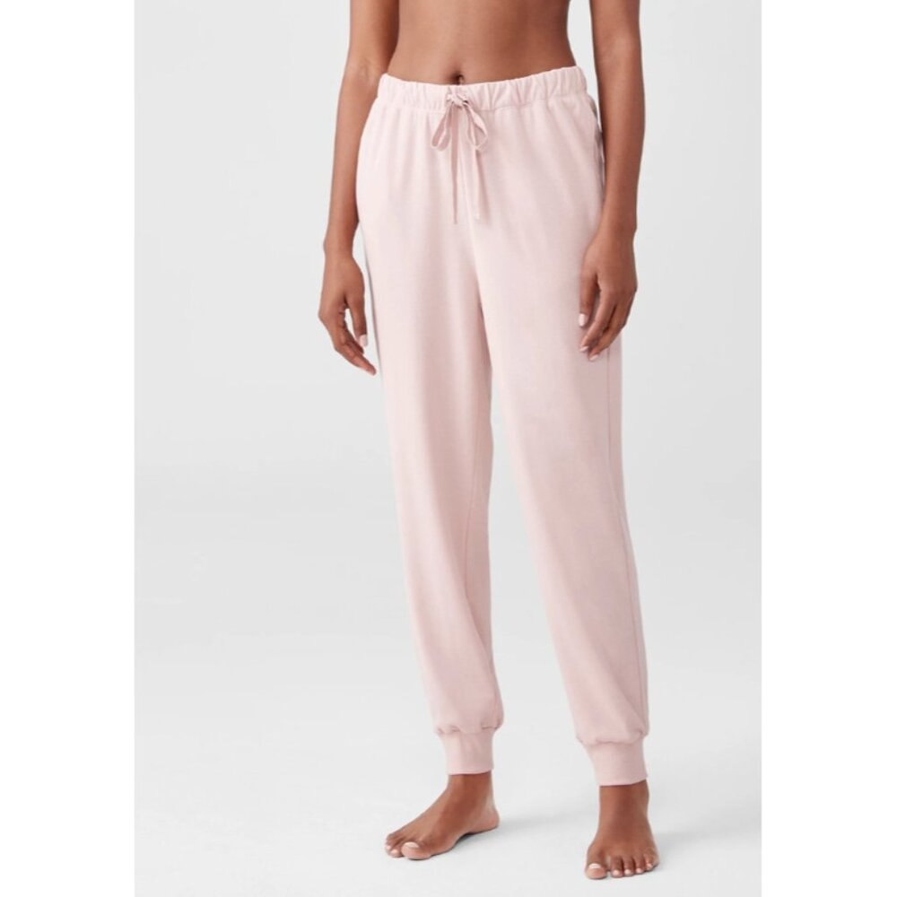 Eileen Fisher Organic Cotton Interlock Jogger Sleep Pants Powder ( XXS )